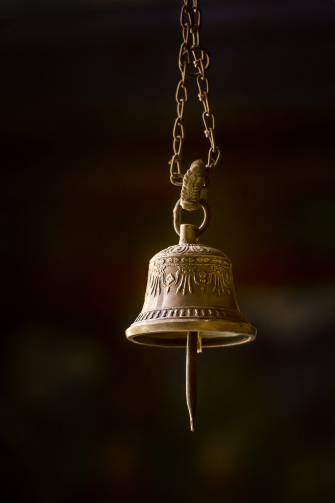 Metal bell in a Buddhist monastery