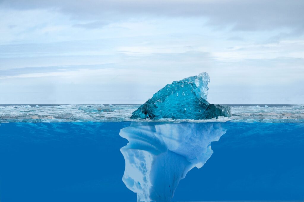 Eisberg: Das Unterbewusstsein bleibt unsichtbar unter der Oberfläche.
