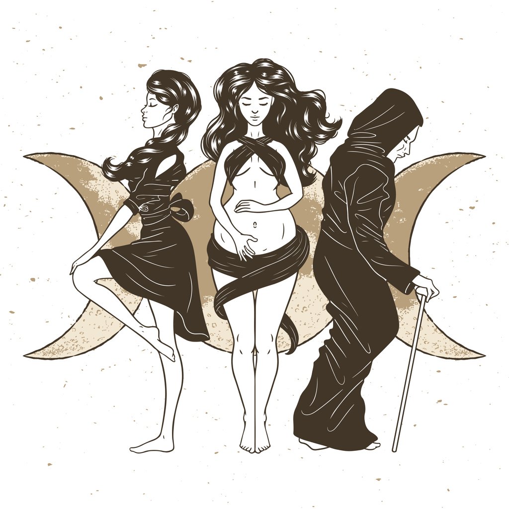Triple Goddess: Maiden, Mother and Crone.